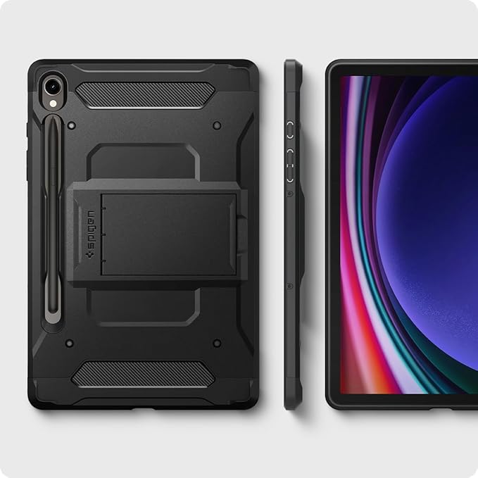 Spigen for Galaxy Tab S9 Case (2023) Tough Armor Pro Protective Hard Shell with Kickstand and S Pen Holder 11 inch Black