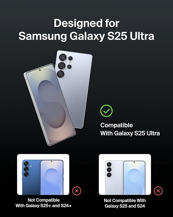 Belkin ScreenForce InvisiGlass Treated Screen Protector for Samsung Galaxy S25 Ultra 9H Hardness Scratch-Resistant Impact Protection w/Align Tray for Easy Application - Made with Recycled Glass