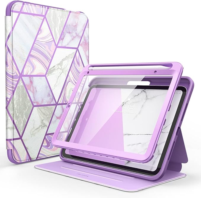 i-Blason for iPad mini 7 Case (A17 Pro 2024) iPad mini 6 Case (2021) 8.3 inch Full-Body Trifold with Built-in Screen Protector Smart Cover with Auto Sleep/Wake &amp Pencil Holder Cosmo Series (Ame