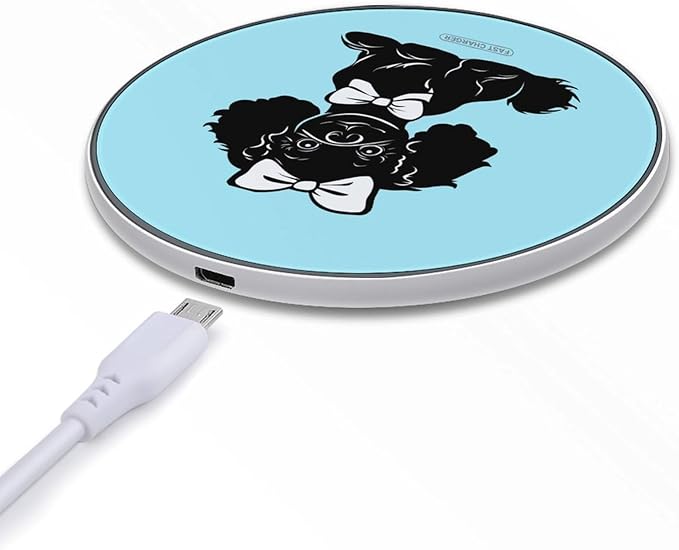 Poodle Wireless Charger Anti-Slip Wireless Charging Pad Slim Charger Mat for Men Women