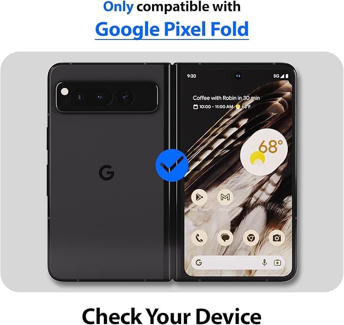 Whitestone All-in One Screen Protector for Google Pixel Fold 2+2+2 Pack Tempered Glass Front Back Camera Lens Easy Install