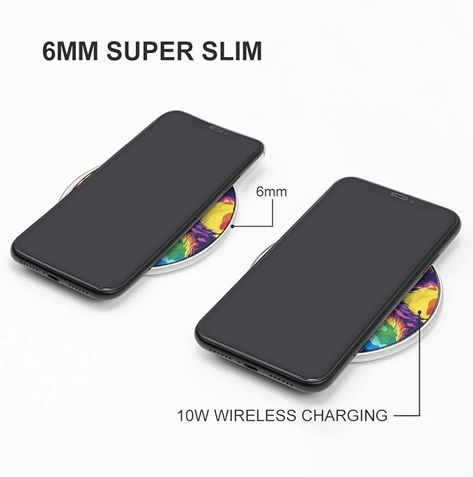 Red Fire Dragon Fantasy (3) Wireless Charger Anti-Slip Wireless Charging Pad Slim Charger Mat for Men Women