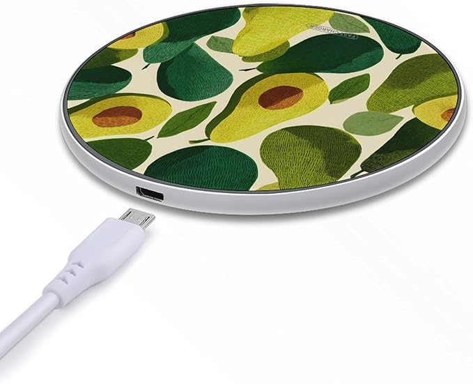 Vintage Avocados Art Phone Charger Magnetic Charging Pad Anti-Slip with USB Cable
