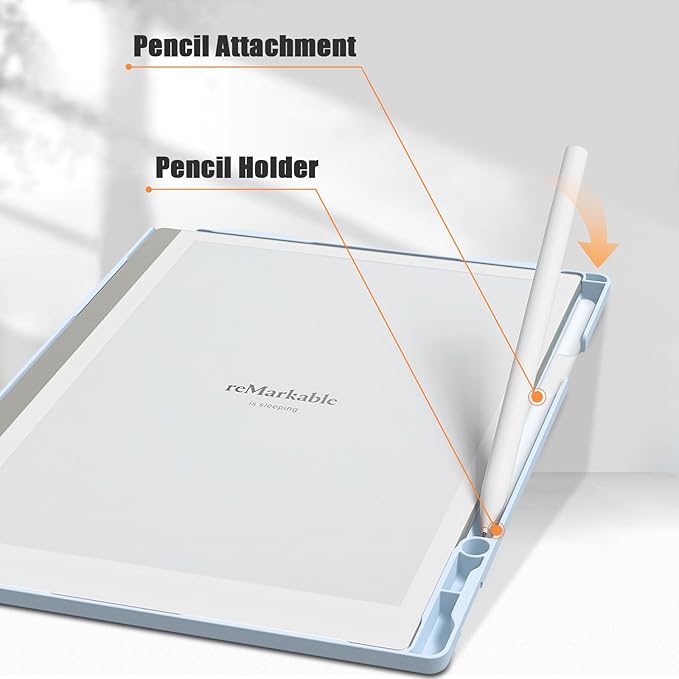 E NET-CASE Case for remarkable2 Tablet 10.3 inch (2020 Released) - Multi-Viewing Adjustable 360 Degree Rotating Stand Cover for Remarkable 2 Digital Paper with Pencil Holder (Blue)