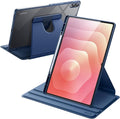 JETech Rotating Case for Samsung Galaxy Tab S11 Ultra with S Pen Holder 360 Degree Rotation Protective Stand Cover Clear Back Auto Wake/Sleep (Navy)