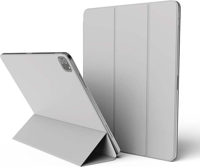 elago Case for iPad Air 13(M4 M3 M2) / Pro 12.9(3rd 4th 5th 6th) -iPad Case with Magnetic Attachment to Metal MaterialsCompatible with Apple iPad Pencil and elago’s Pencil case (Light Grey)