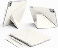 kenke Case for iPad Air 11 Inch M4/M3/M2 (2026/2025/2024) iPad Air 5th/4th Generation 10.9 Inch (2022/2020) with Clasp Slim Multi Angle Stand Cover with Pencil Holder Magnetic Back Cream White