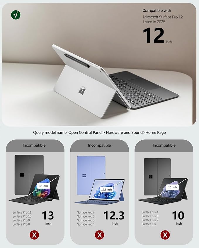 Professional Multi-Angle Tablet Case for Microsoft Surface Pro 12 2025 | PU Leather &amp Hard Shell Protective (Graphite 12 Pro)