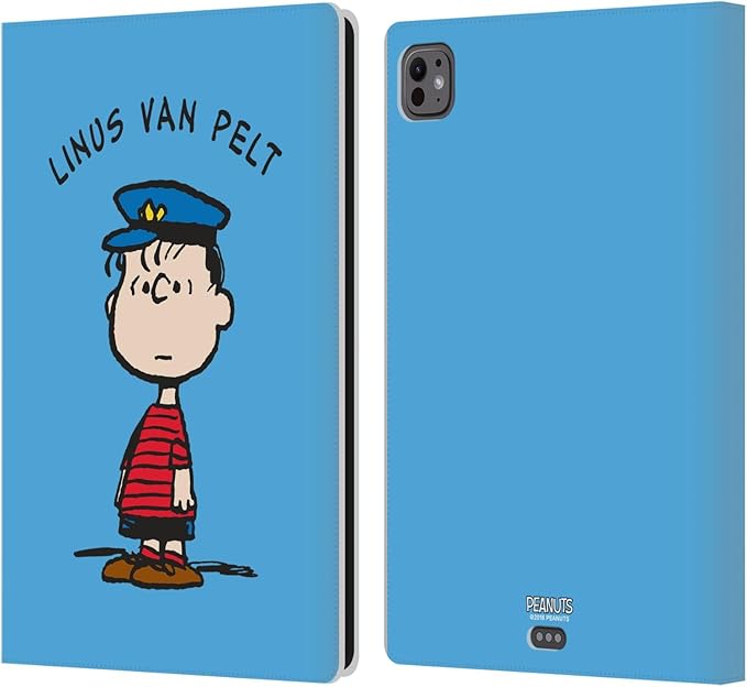 Head Case Designs Officially Licensed Peanuts Linus Van Pelt Characters Leather Wallet Case Compatible with Apple iPad Pro 11 M4/M5 2024/2025
