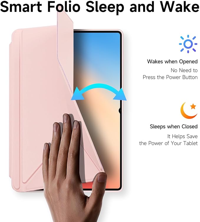 for Samsung Galaxy Tab S11 Ultra Case 14.6 inch Detachable Tablet Cover | Auto Wake/Sleep | Multi-Viewing Angles | Slim Light Shell Cover |Pink
