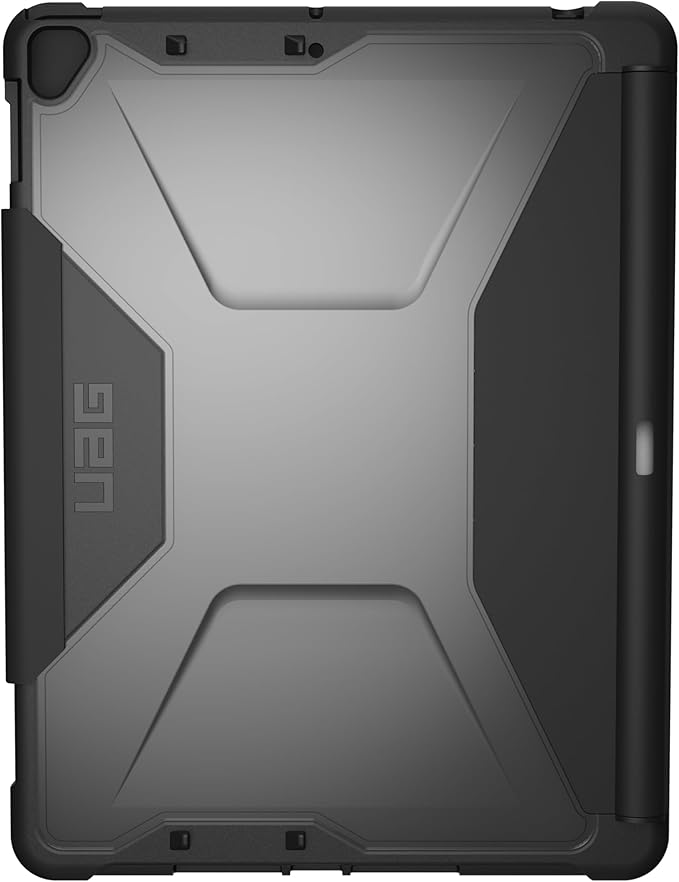 URBAN ARMOR GEAR UAG Designed for iPad 10.2 Case iPad 9th Generation 2021 iPad 8th Generation 2020 Black/Ice Rugged Clear Multi-Angle Viewing Folio Stand with Pencil Holder Plyo Protective Cover