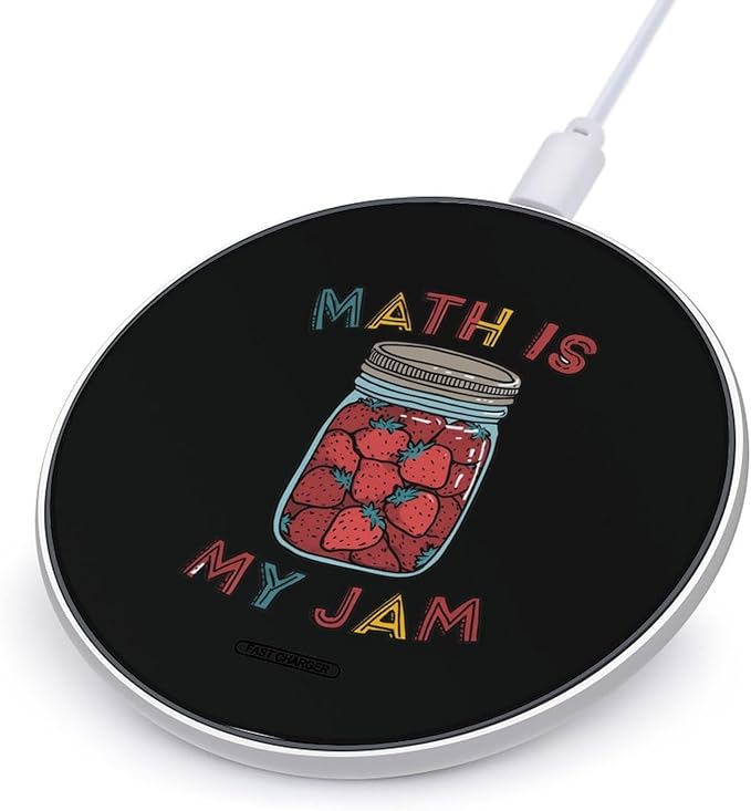 Math is My Jam Fast Portable Charger 10W Funny Graphic Phone Charging Pad with USB Cable
