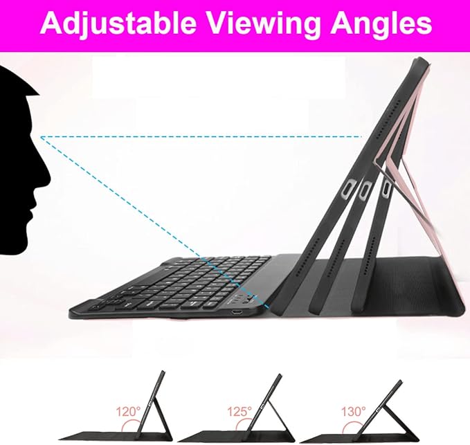 Keyboard Case for Samsung Galaxy Tab S10+ Plus/S9 Plus S9 FE+/S8 Plus S8+/S7 Plus S7+ S7 FE 12.4 Inch Backlit Keyboard case with Pen Holder Pink