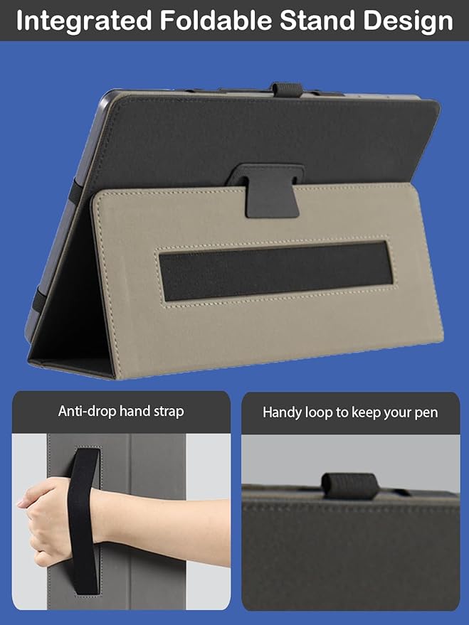 Tablet Case with WACOM MovinkPad Pro 14 Auto Sleep/Wake Protective Sleeve Tablet Cover with Pen Holder to Securely Store Stylus Stand Function Handheld Band Shock Resistant（Black ）