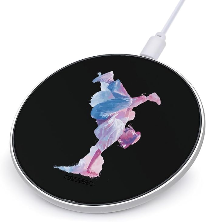Hip Hop Dancer Dacing Fast Portable Charger 10W Funny Graphic Phone Charging Pad with USB Cable