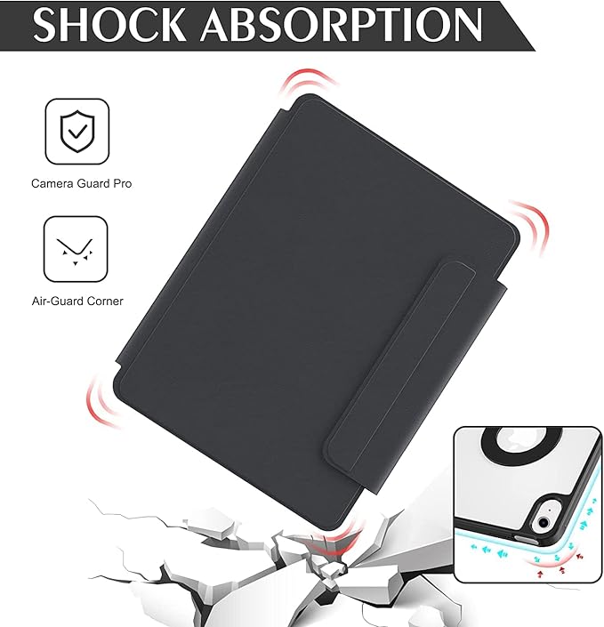 Vertical Case for iPad Air 11 Inch (M3/M2)/Air 5th/4th Generation Magnetic Case for iPad Air 7th/6th Gen with Pencil HolderIt can Hold KeyboardRotatable Detachable Smart Cover (Blue)
