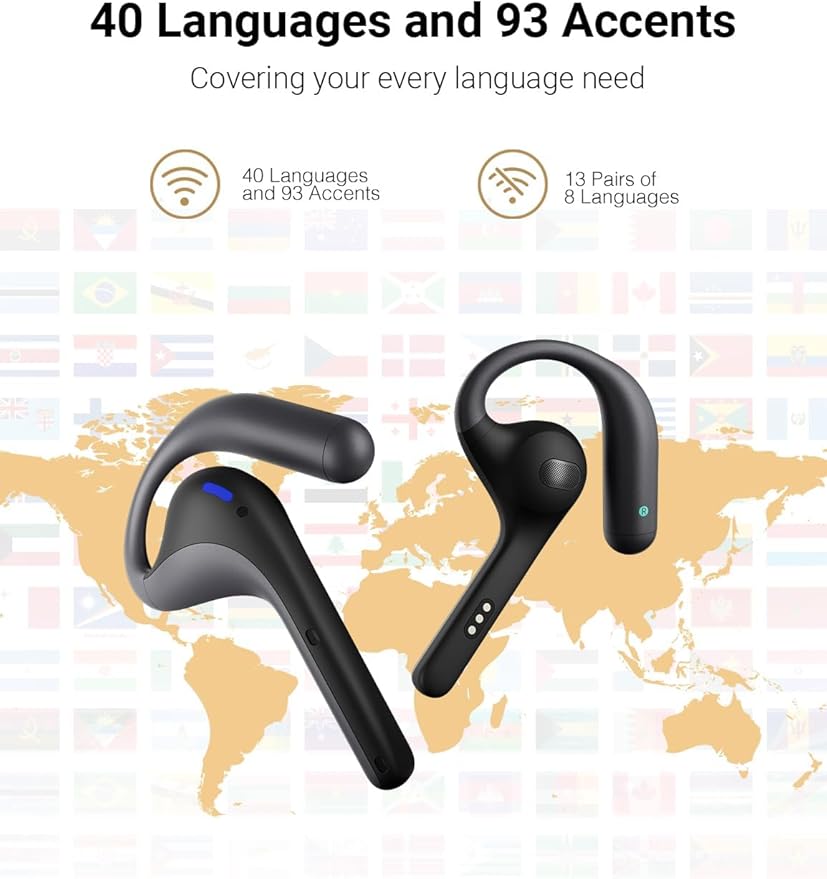 Timekettle W4 Pro AI Interpreter Earbuds Real-Time Bidirectional Voice Translation40+ Languages Video and Call Translationfor Global Business Compatible with iOS/Android