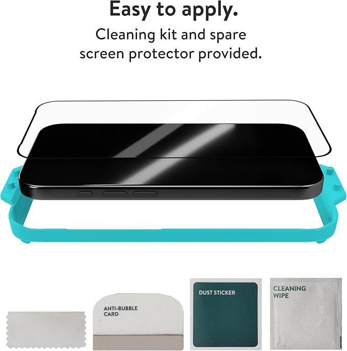 Mous for iPhone 16 Pro Screen Protector - Tempered Glass - 2 Pack - Water and Oil Resistant