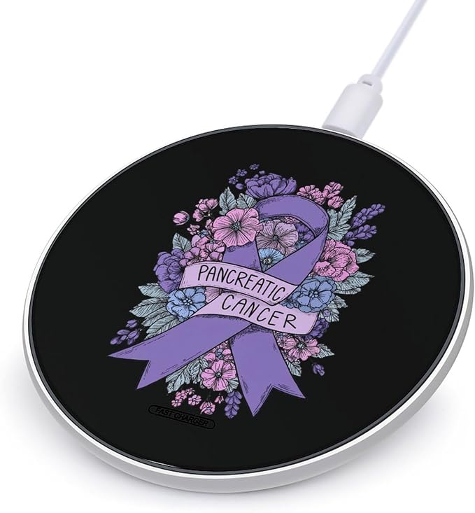 Pancreatic Cancer Awareness Fast Portable Charger 10W Funny Graphic Phone Charging Pad with USB Cable