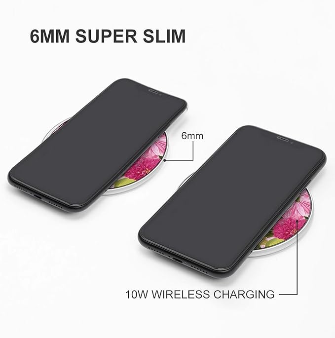 Leaves Daisy Flower Fruit Lemon Phone Charger Magnetic Charging Pad Anti-Slip with USB Cable