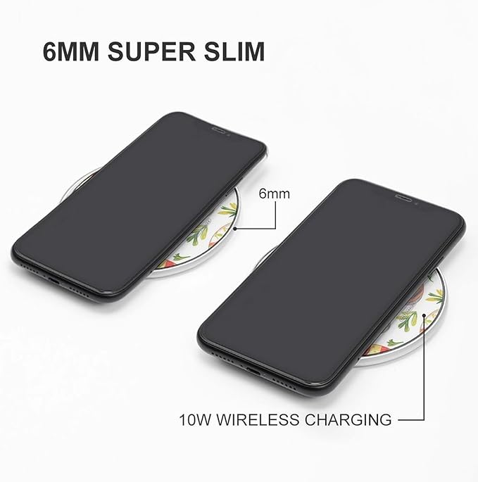 Colorful Stripes Floral Easter Eggs Phone Charger Magnetic Charging Pad Anti-Slip with USB Cable