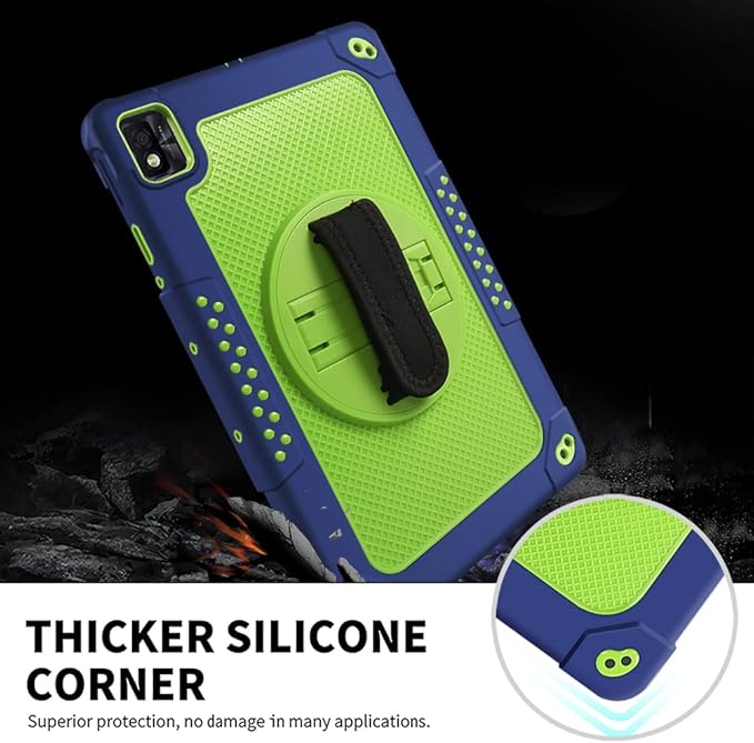 Mignova for TCL Tab Pro 5G/TCL TABMAX 10.36 inch FHD Tablet Case Built in Stand Shoulder Hand Strap Shockproof Armor Kids Friendly Case for Nokia T20/T21/Vastking KingPad M10 10.36 inch(Navy+Green)