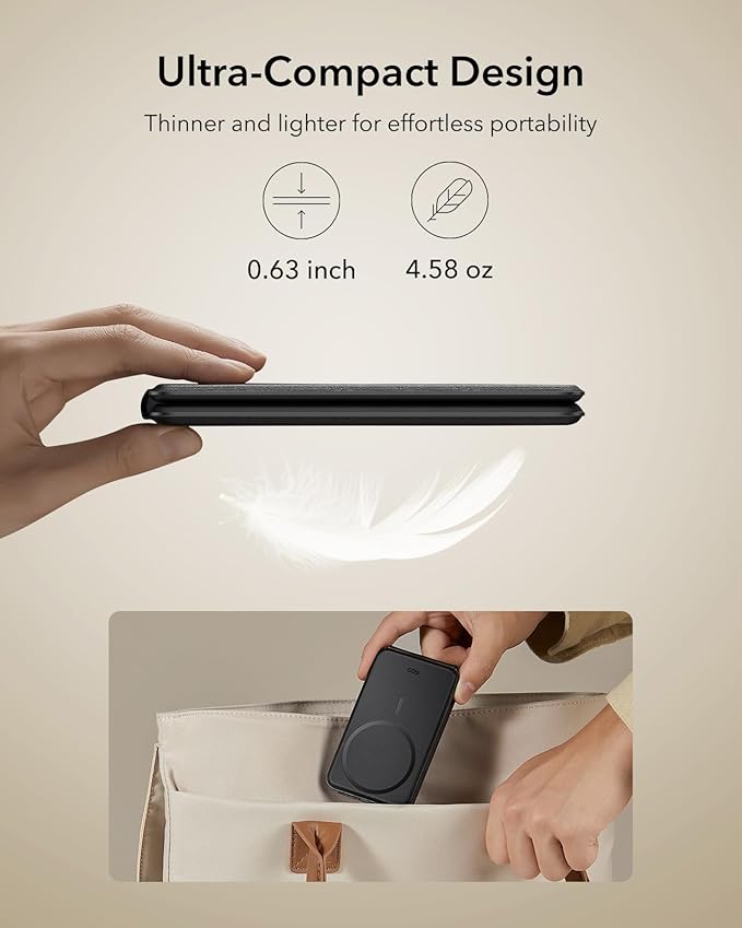 ESR 3 in 1 Charging Station for Apple Certified Apple Watch Charger 15W MagSafe Charger Stand for iPhone Travel Charger for iPhone 17/16/15/14/13 Watch AirPodsBlack