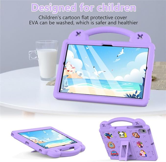 Compatible with Lenovo Tab M10 Plus(3rd Gen) 10.6 (2022)/Huawei MatePad Pro 10.8 (2019/2021)/SE 10.4(2023)/Samsung Tab A8 10.5 Tablet Case Kids Case with Shoulder Strap - Light Purple