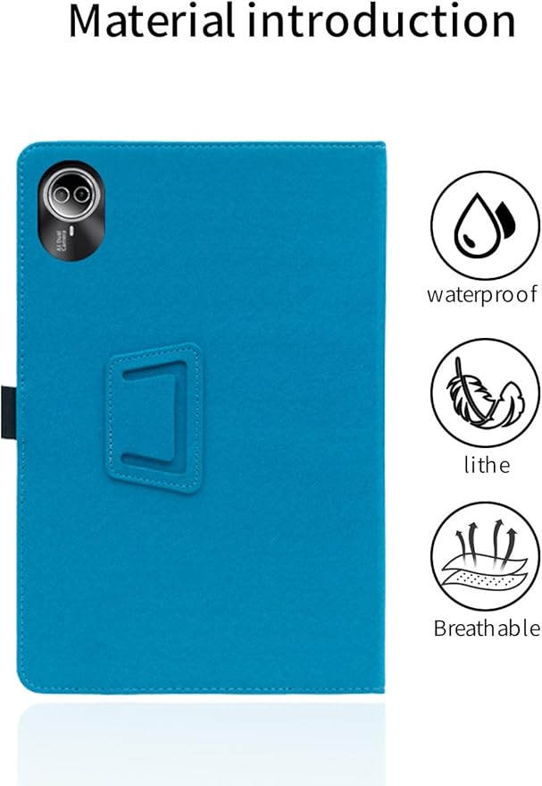 for Urao G140L 2025 14 Inch Android Tablet CaseBOVUGAC Folding Stand Protective Cover with Pencil Holder and Wrist StrapFull Protection Premium PUScratch Resistant(Sky Blue)