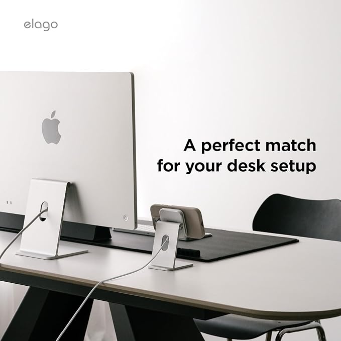 elago Qi2 Wireless Charging Stand for MagSafe Devices Qi2 Certified 15W Ultra-Fast Strong Magnet Adjustable Tilt Non-Slip Design for iPhone (White)