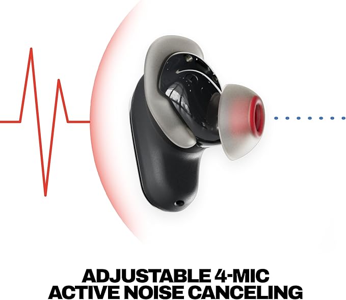 Skullcandy Method 360 ANC Wireless Earbuds Sound by Bose Bluetooth Headphones Premium Noise Cancelling Up to 40 Hrs Battery Sweat and Water Resistant Microphone for iPhone Android - True Black