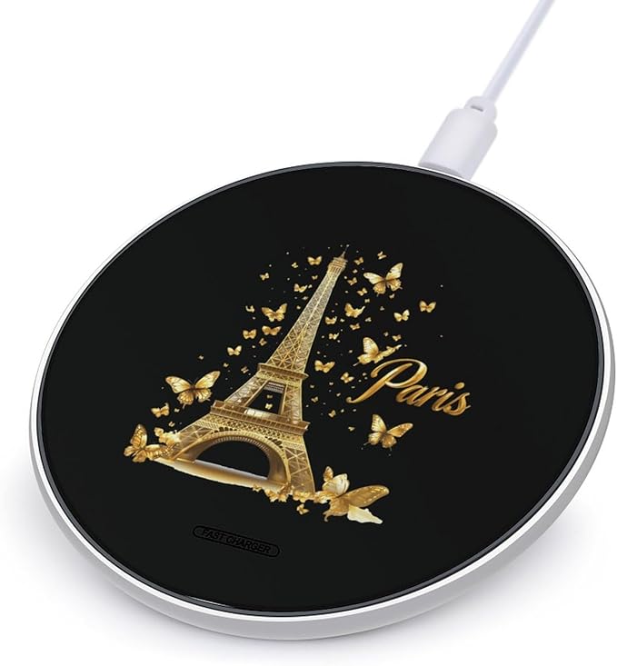 Paris Eiffel Tower Wireless Charger Anti-Slip Wireless Charging Pad Slim Charger Mat for Men Women
