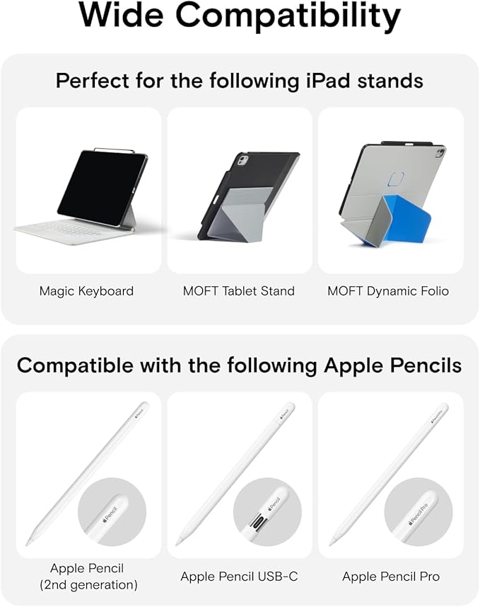 MOFT Snap Tablet Case for iPad Pro 11 (M5 2025 /M4 2024) with Pencil Holder Magic Keyboard Compatible Slim Lightweight Magnetic Case Connect to Versatile Snap Stands