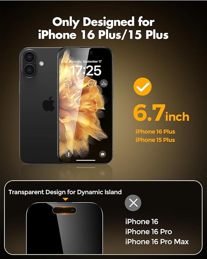 UNBREAKcable Privacy Screen Protector for iPhone 16 Plus Full Coverage Shatterproof Tempered Glass [True 28°Anti Spy] [9H Hardness] [Easy Installation Frame] 2-Pack Private Screen for iPhone 16 Plus
