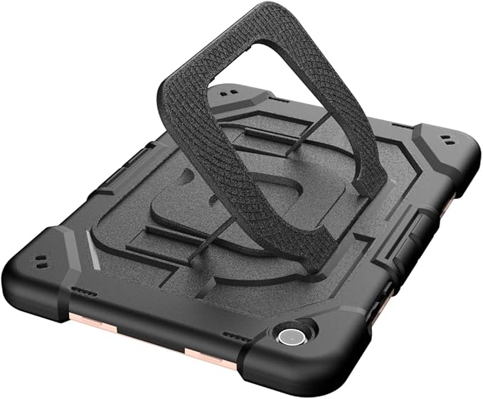 Case for Samsung Galaxy Tab A11+ 11 Inch 2025 (X230/X236B) Heavy Duty Shockproof Rugged Stand Hand Strap Protective Tablet Case for Tab A11 Plus Black+Black