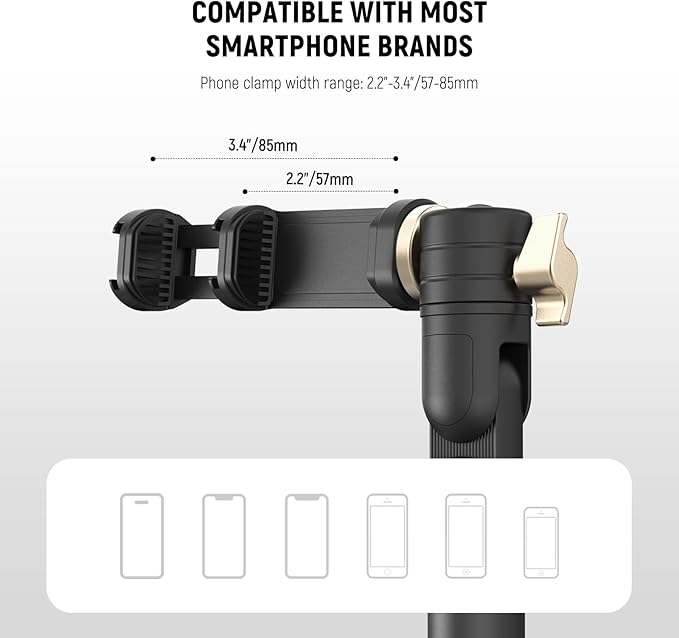 NEEWER Cell Phone Stand for Desk Adjustable Office Table Phone Holder Mount Compatible with iPhone Samsung for Video Recording Filming 360° Ball Head Foldable Arm Weighted Metal Base MT010