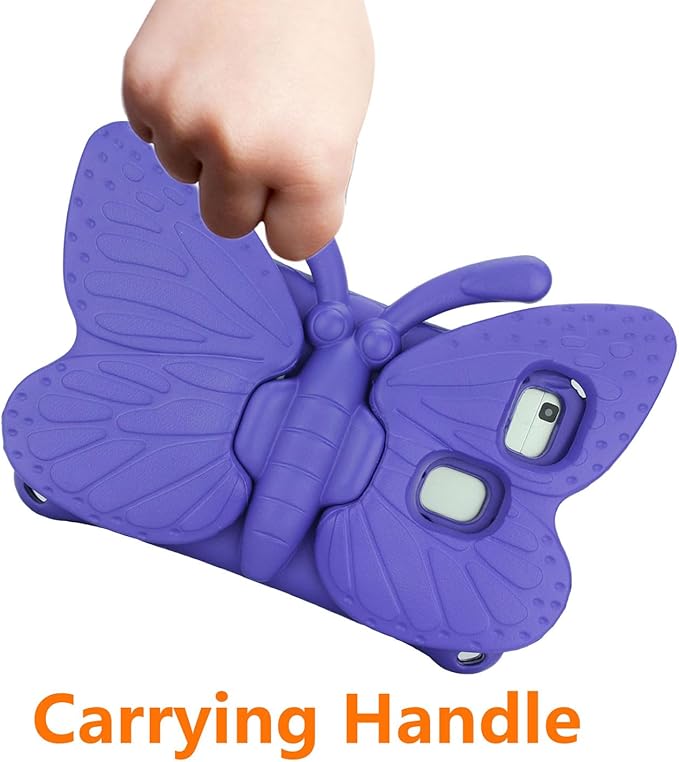 Universal Kids Case for Sunshine T1 Tablet/Sunshine T1 Elite Tablet Case Shockproof Light Weight Protective Stand Cover for Cloud Mobile Sunshine T1 Tablet 8 inch Cute Butterfly - Purple