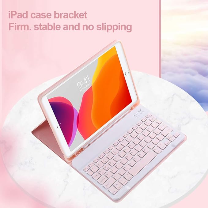 Galaxy Tab A7 Lite 8.7 Inch Case with Keyboard and Mouse Combo Detachable Magnetic Keyboard+Mouse+Slim Cover for Samsung Tab A7 Lite 8.7 Model (SM-T220/T225/T227) (Pink)