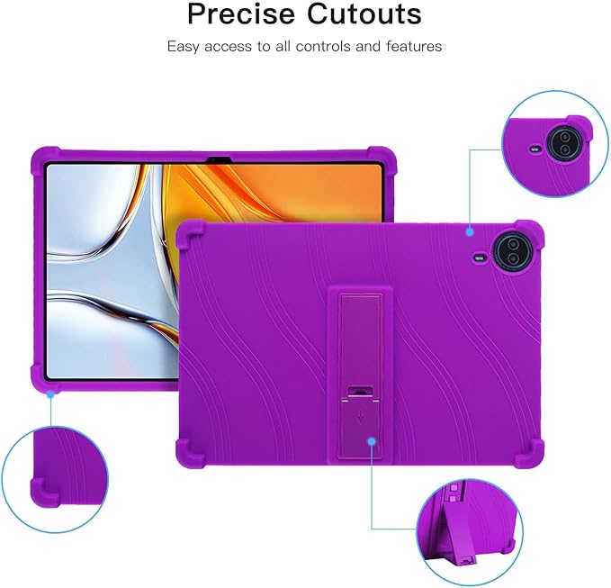Case for Callsky-Tab Ctab 14 Tablet 14 inchSoft Silicone Protector CoverKids FriendlyAdjustable Stand Tablet Cover4 Corners Thicken ShockproofPurple