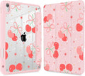 Tuiklol Case for iPad 11 inch (A16 Chip) 2025 Gen 11th / iPad 10.9 inch 2022 10th Gen Buit in Pencil Holder with Shockproof Cover Clear Transparent Back Shell Auto Wake/SleepEtro Cherry