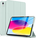 KENKE for iPad A16 11th Generation Case (11 Inch 2025 Release) iPad 10th Generation Case 10.9 Inch 2022 Without Pencil Holder Slim Trifold Stand Protective Cover with Soft TPU Back Light Green