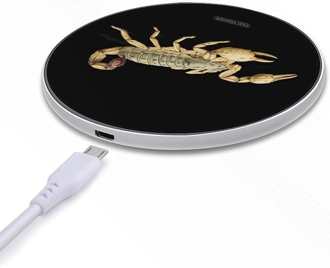 Vintage Scorpion Fast Portable Charger 10W Funny Graphic Phone Charging Pad with USB Cable