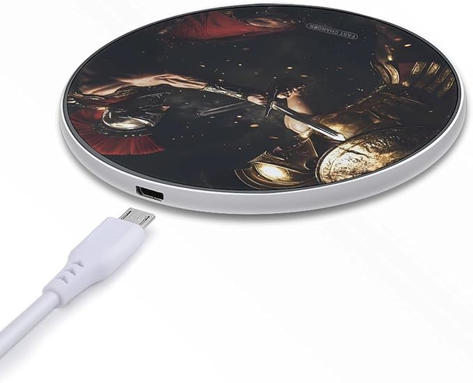 Medievalwarrior Shield Saber Wireless Charger Anti-Slip Wireless Charging Pad Slim Charger Mat for Men Women