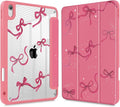 May Chen for iPad Air 11-inch M4/M3/M2 (2026/2025/2024) iPad Air 5th/4th 10.9 Inch - Shockproof Cover with Clear Back Shell &amp Penceil Holder Auto Wake/Sleep Stand Cover Watermelon red Bow