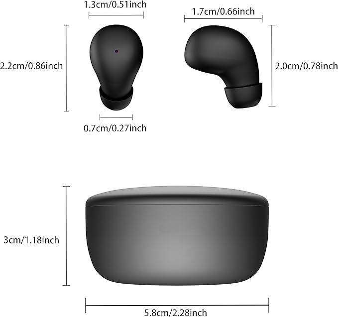 Mini Invisible Headphones Bluetooth 5.4 True Wireless Hidden in-Ear Earphones Sport Audio EarbudComfortable Mini Earbuds for Sleep Friendly Side Sleeping Earphones for Work (Black)