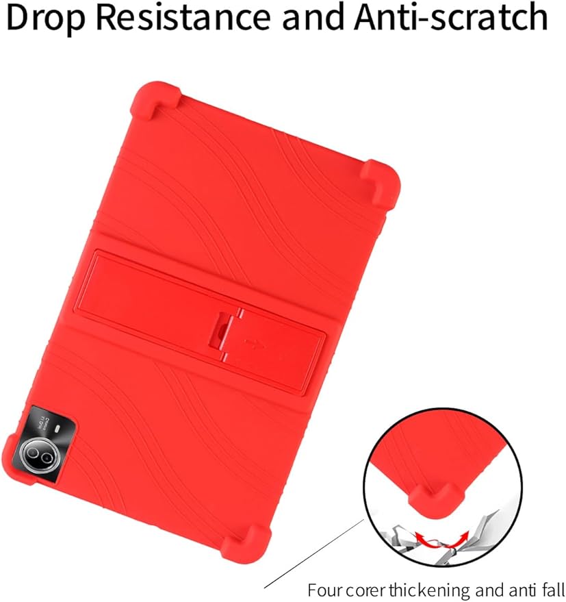 for Urao G140L 14 Inch Tablet CaseBOVUGAC Soft Silicone Adjustable Stand Shockproof Kids Friendly for Higrac G140L 14 Tablet(Red)