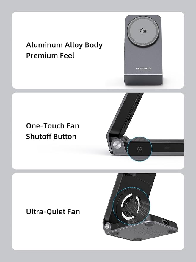 Wireless Charger for Samsung – 25W Magnetic Qi2 Charger with Active Cooling &amp 45W Adapter 3 in 1 Foldable Charging Station for Samsung Galaxy S26 Ultra Galaxy Watch 8 &amp Buds4 for Android De