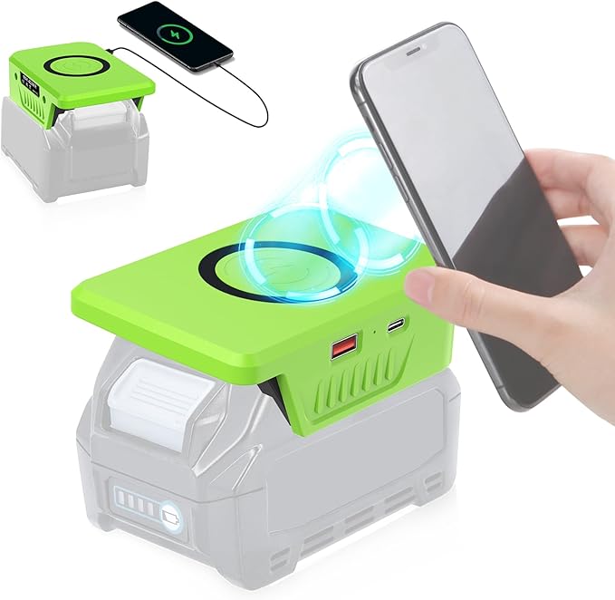 Wireless Charger for Makita 40V Battery L4040 BL402515W Max Wireless Charging Adapter with USB &amp Type C PortsTool Battery Phone Charger for Workshop Camping Outdoor