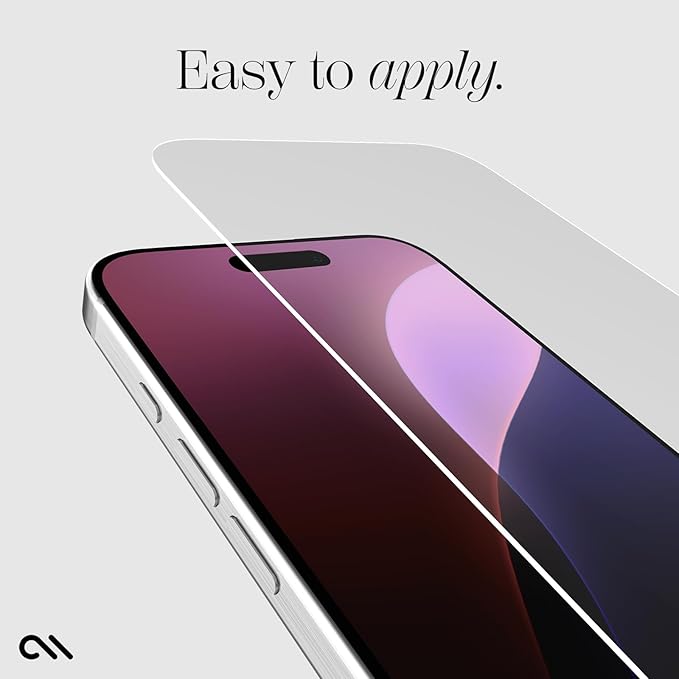 Case-Mate iPhone 16 Screen Protector - Anti-Scratch Tempered Glass with Shatter Protection - Slim Durable 9H Glass with Touch Sensitivity Ultra High Clarity Case Friendly and Easy to Apply - Clear