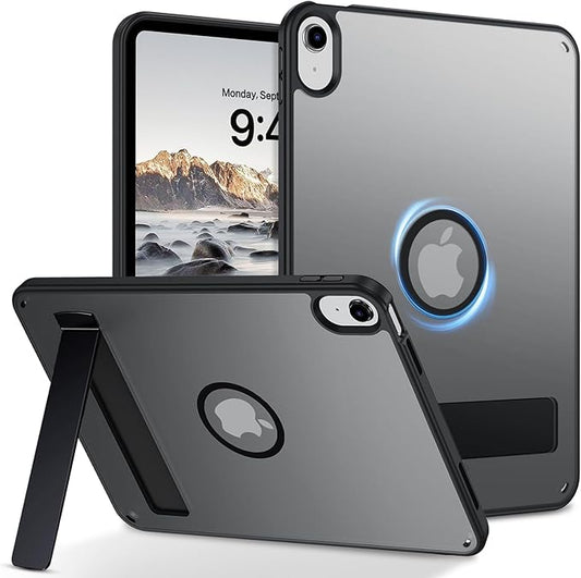 Telaso Magnetic Case for iPad (A16) 11th Generation 11 Inch 2025/ iPad 10th Generation 10.9 Inch 2022 with Invisible Portrait/Landscape Stand Hard Translucent Matte Back Protective Cover Black